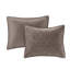 Ensemble de courtepointe luxueuse en velours taupe double / grand