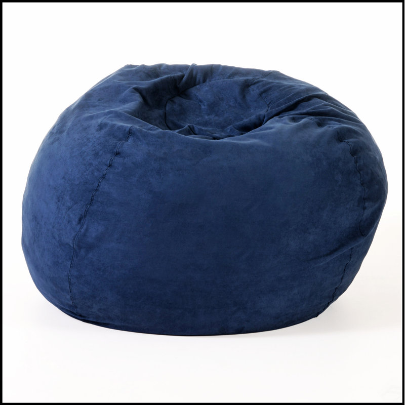 5-Foot Comfortable High-Density Shredded Foam Bean Bag Chair For Kids And Adults, With Removable Microsuede Cover, Ideal For Reading And Bedroom Floor Lounge