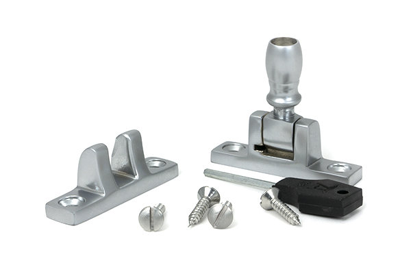 Mushroom Brighton Fastener - Narrow (Square), Satin Chrome