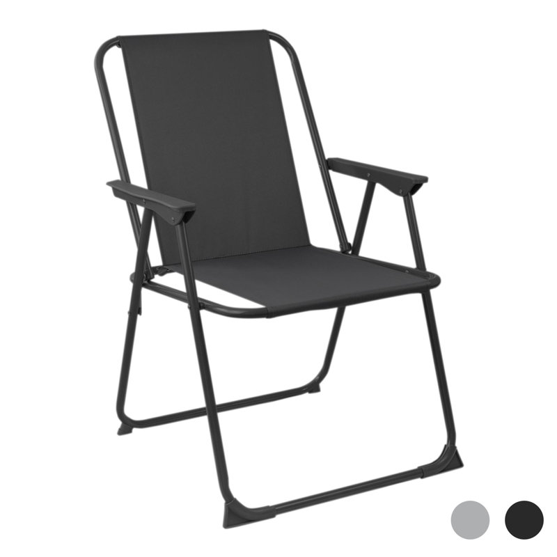 Harbour Housewares - Folding Metal Beach Chair, Black