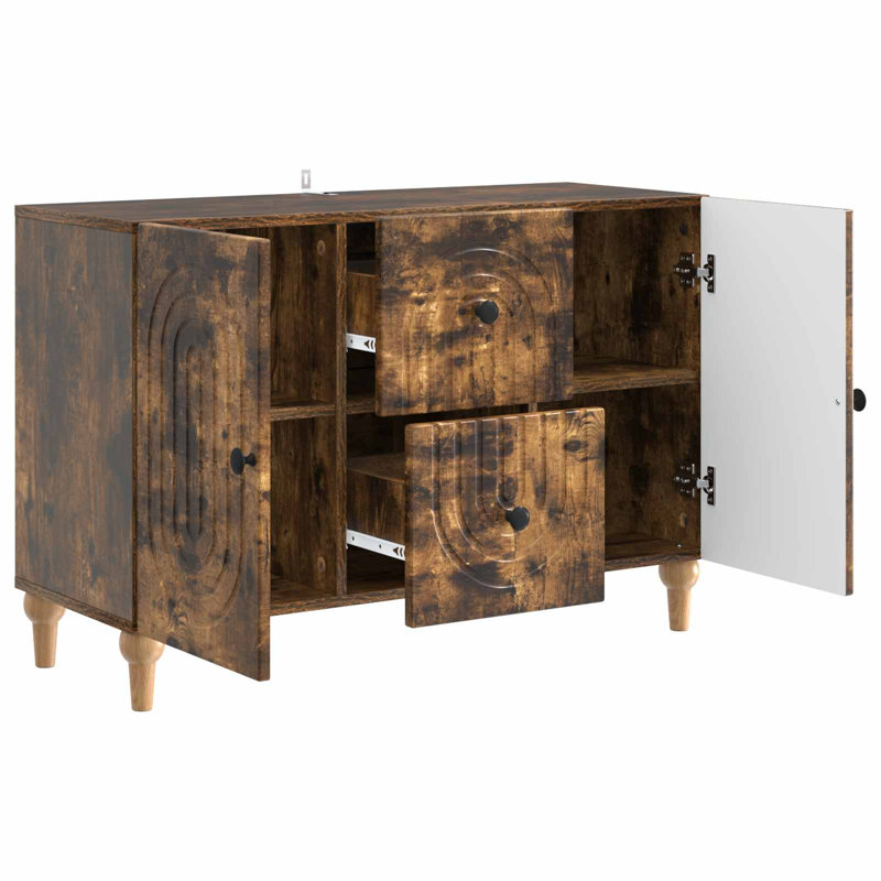 Unfinished TV Stand for TVs up to 40", Smoked Oak