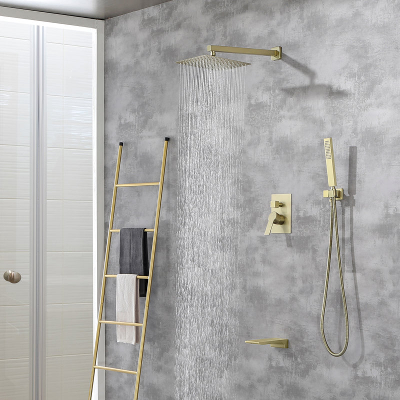 All-In-One Kit with Rough in-Valve, Brushed Gold