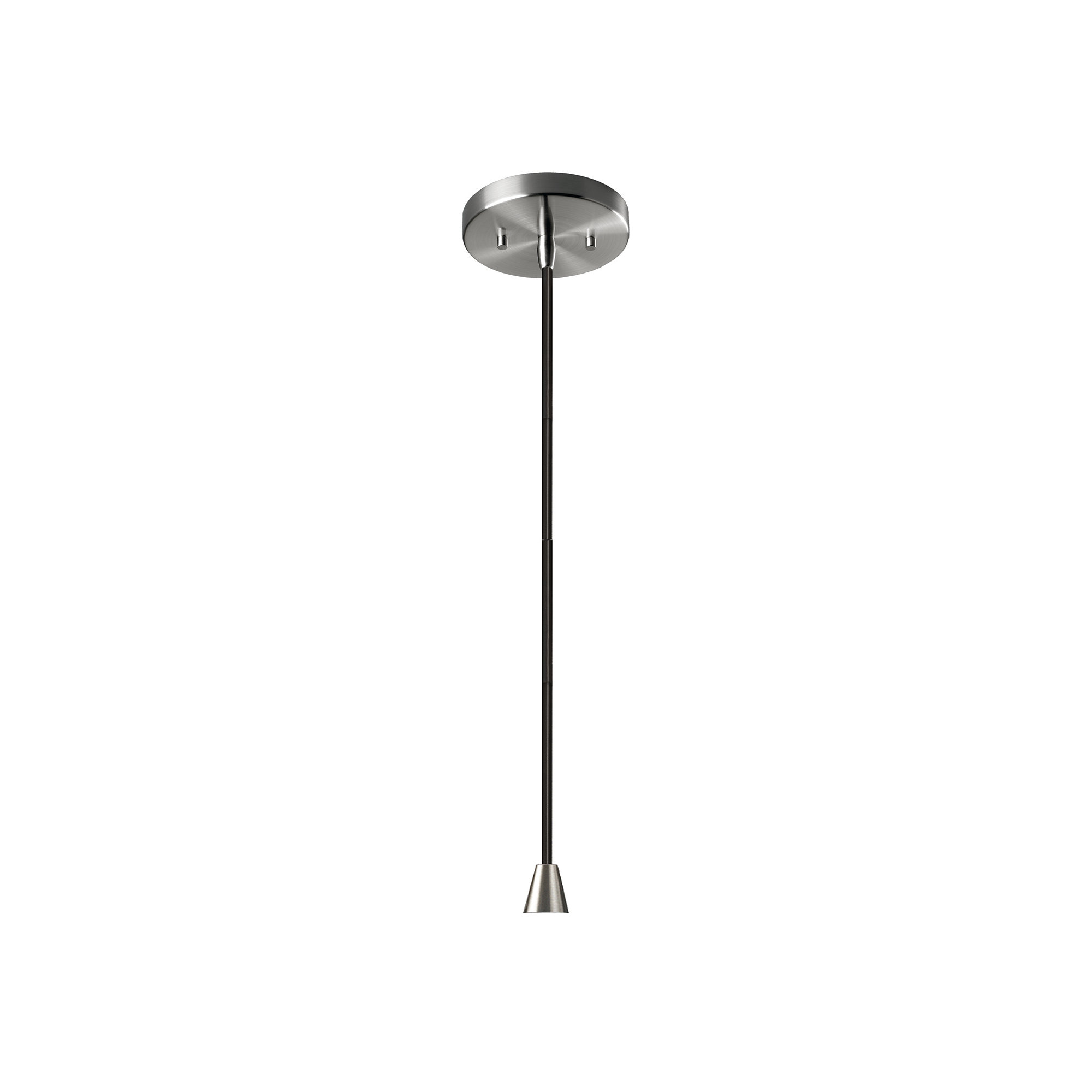 Logan 1 - Light Single Cone Pendant, Brushed Nickel, Gloss White, 18" H x 8" W x 8" D