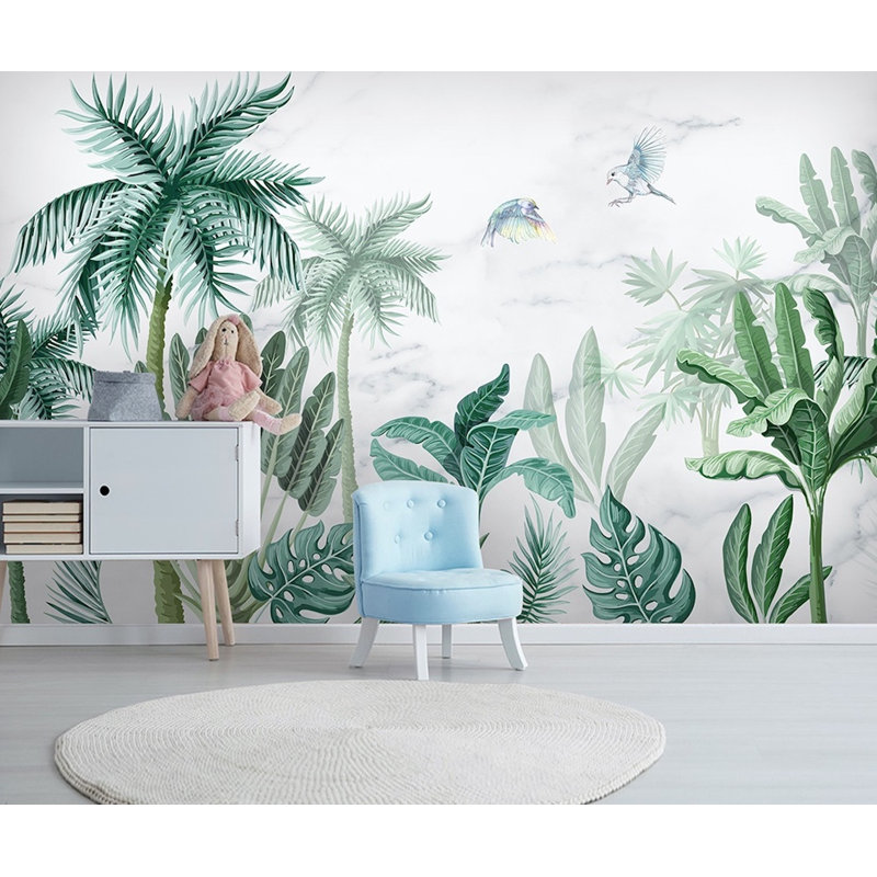 Papier peint amovible forêt exotique, L 9 po x l 15 po