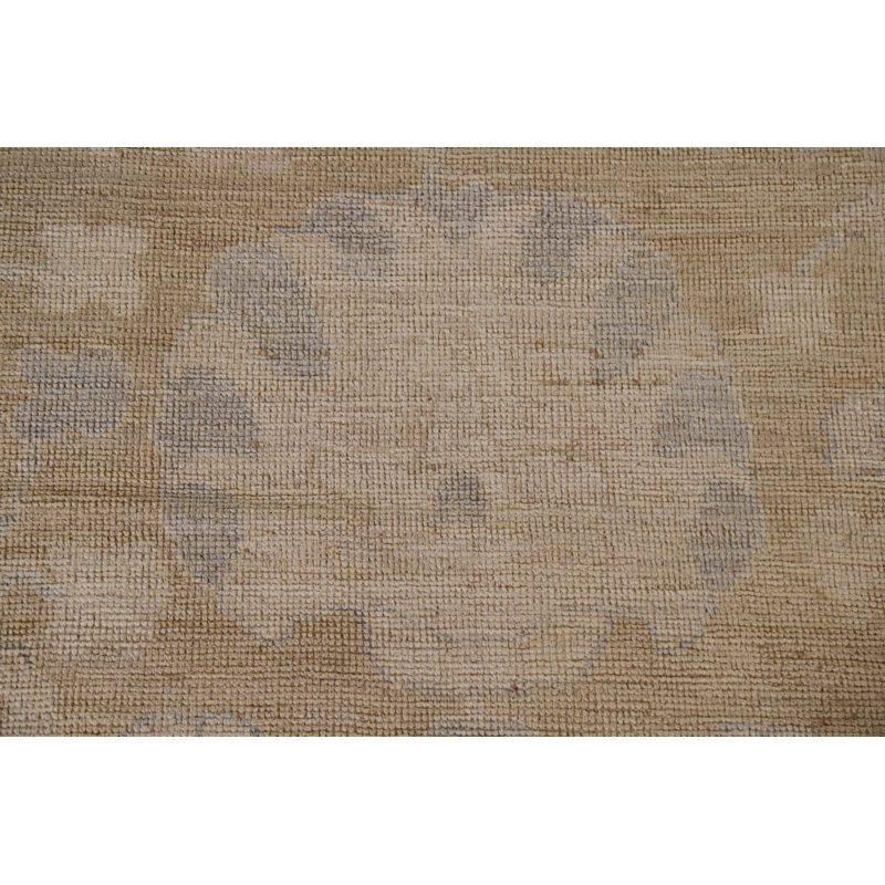 Tapis oriental à motif végétal Oushak fabriqué à la main 9 x 12