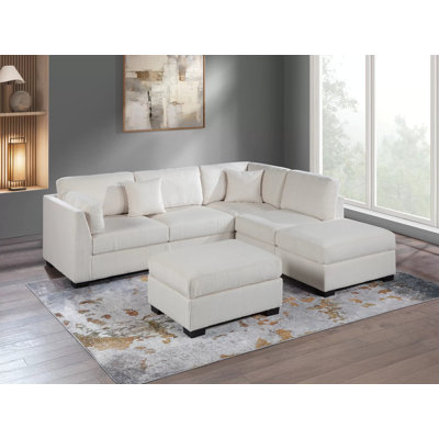 Bahjat 3-Piece Reversible Sectional Set W/ Ottoman