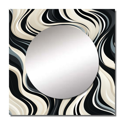 Black And White Zebra Monochromatic Elegance - Modern Square Mirror For Wall Art Decor