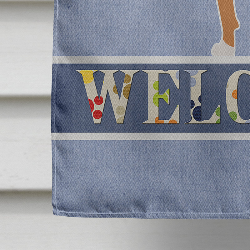 Polyester 2 côtés 40 x 28 po welcome drapeau maison, Boxer debout