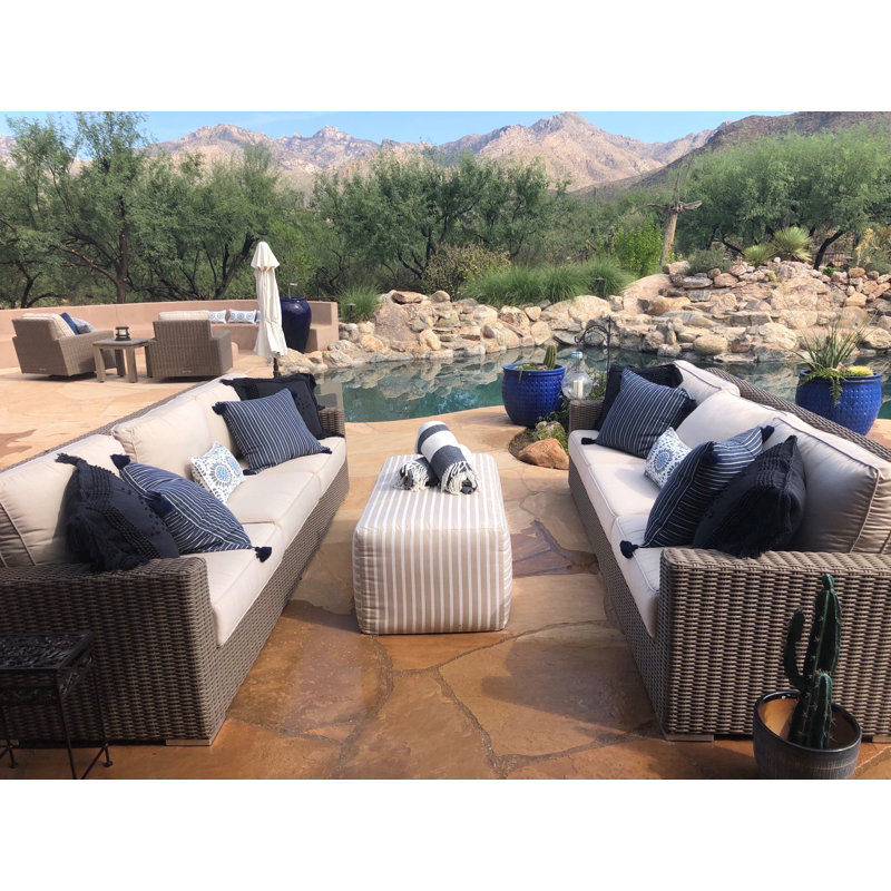 Coronado Outdoor 3 - Seat Patio Sofa, Spectrum Carbon Sunbrella®