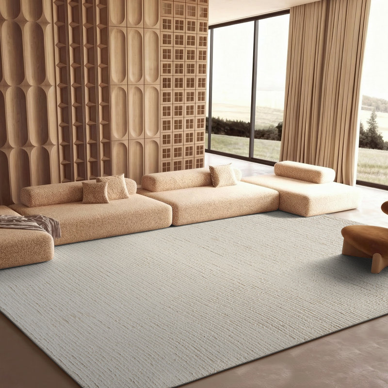Tapis de performance uni tissé à la main Casablanca, Rond 8 pi