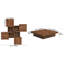Table basse carrée en placage avec plateau coulissant et rangement-409771096