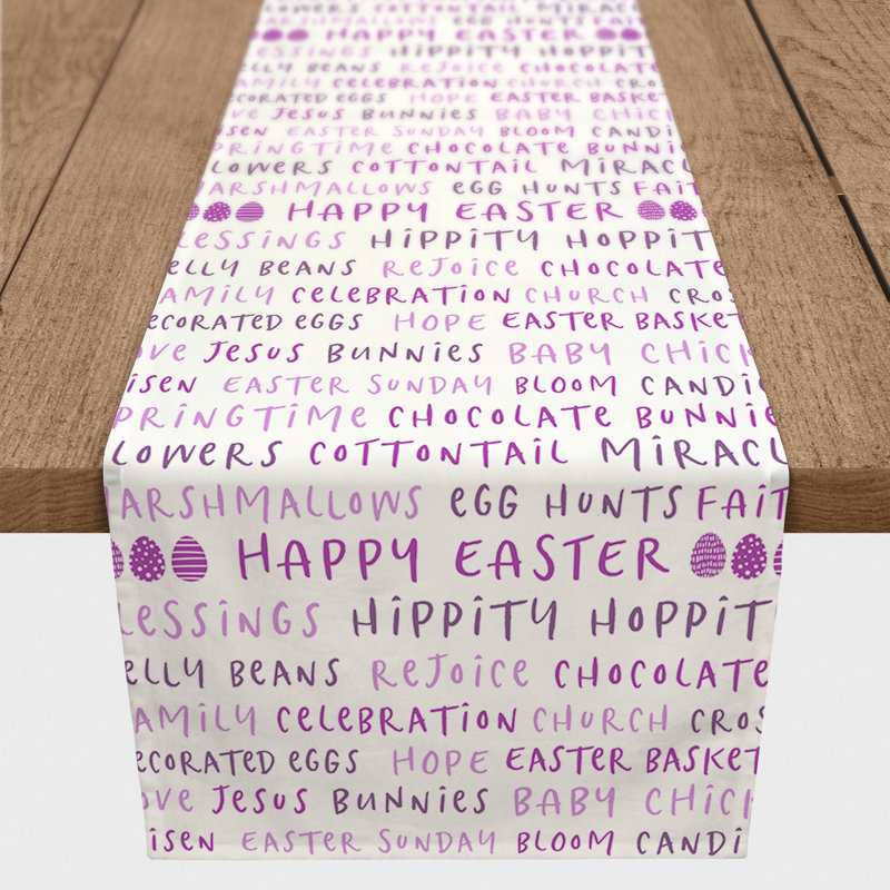 Berthol Rectangle Easter Polyester Table Runner, 90" x 16"