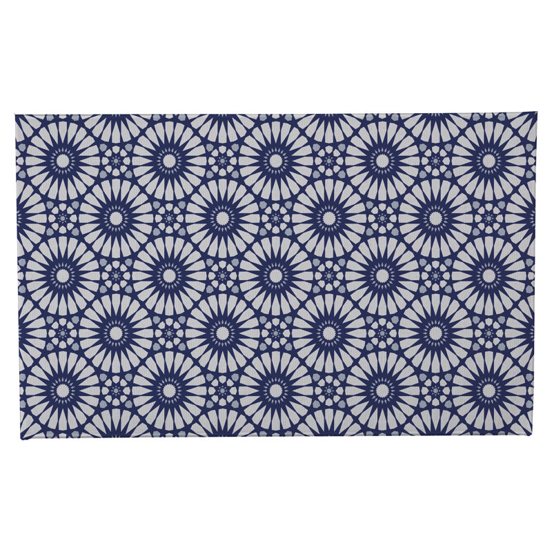 Sylvia Non-Skid Bath Mat, Single - 24" L x 17" W, Navy