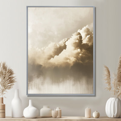 Minimal Cloud Horizon IV - Grey Skyscape Canvas Wall Decor