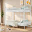 Lits jumeaux XL en métal avec barrière de sécurité incurvée, gain de place moderne pour la famille-675793427