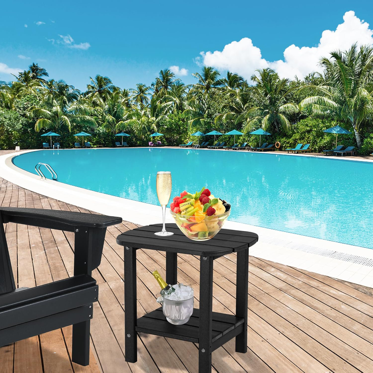 Lark Manor™ Double Adirondack Side Table, Outdoor Side Tables, End