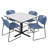 Regency Cain Square X-Base Breakroom Table & 4 Zeng Stack Chairs-73412900-73412899