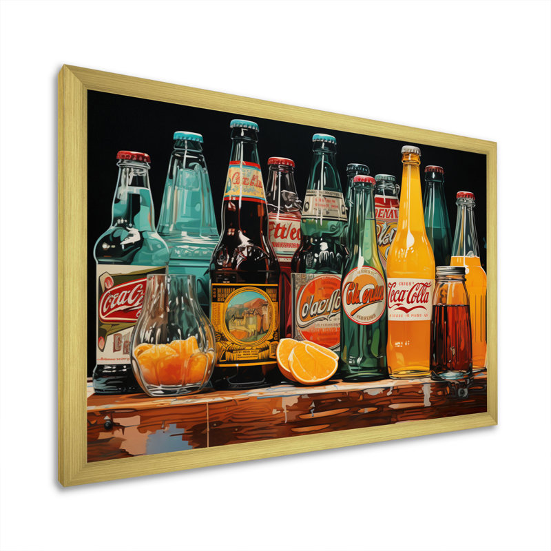 Pop 1950's Cocktail Emotion II sur toile, Cadre doré à une seule photo, H 12 po x l 20 po x P 1 po