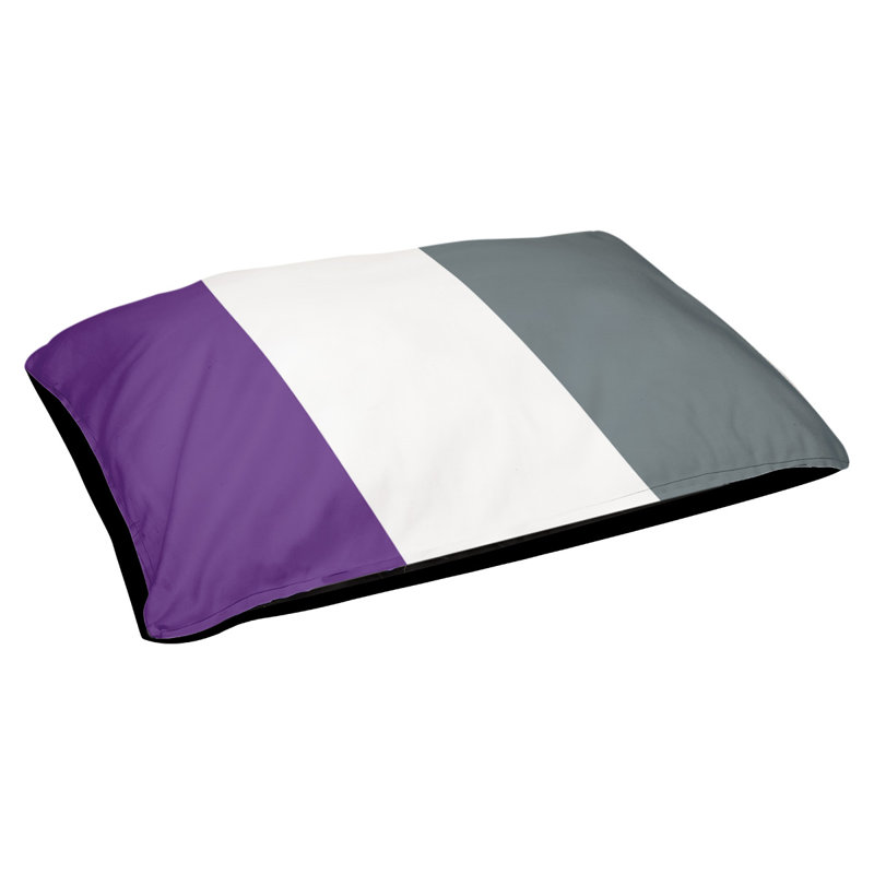 Coussin Designer, Moyen (L 30 po x l 40 po), Mauve / blanc / gris ardoise