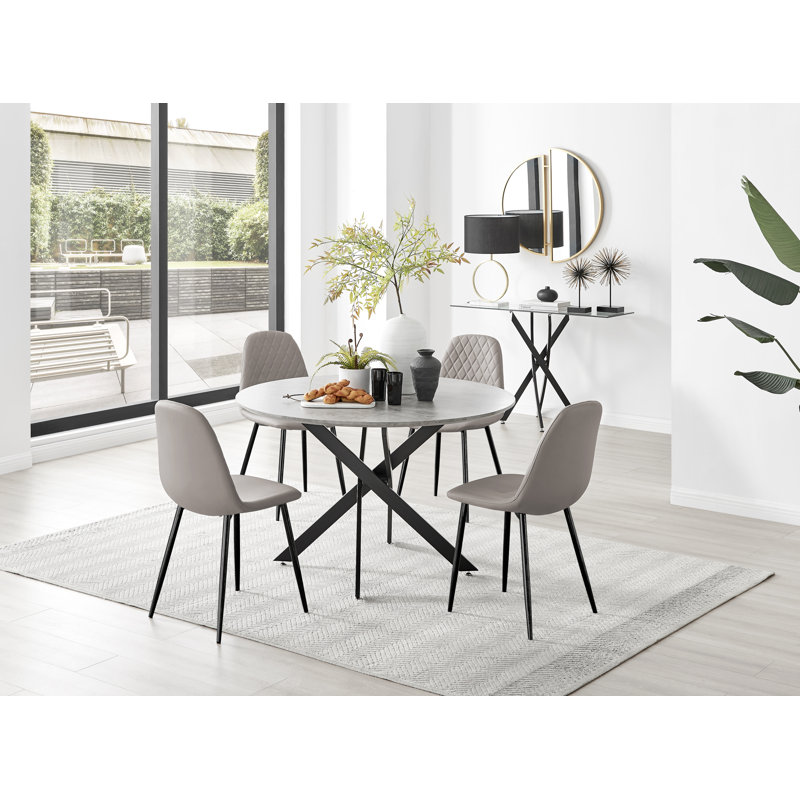 4 - Person Dining Set, Cappuccino/Black