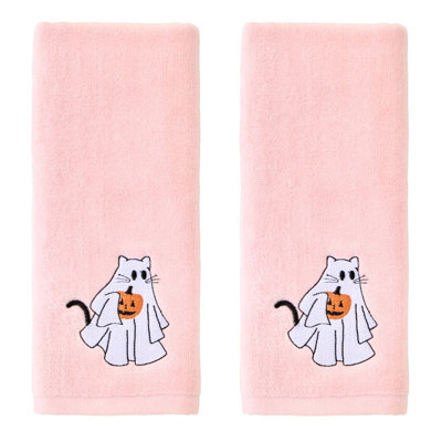 GHOST CAT EMBELLISHED HAND-PINK