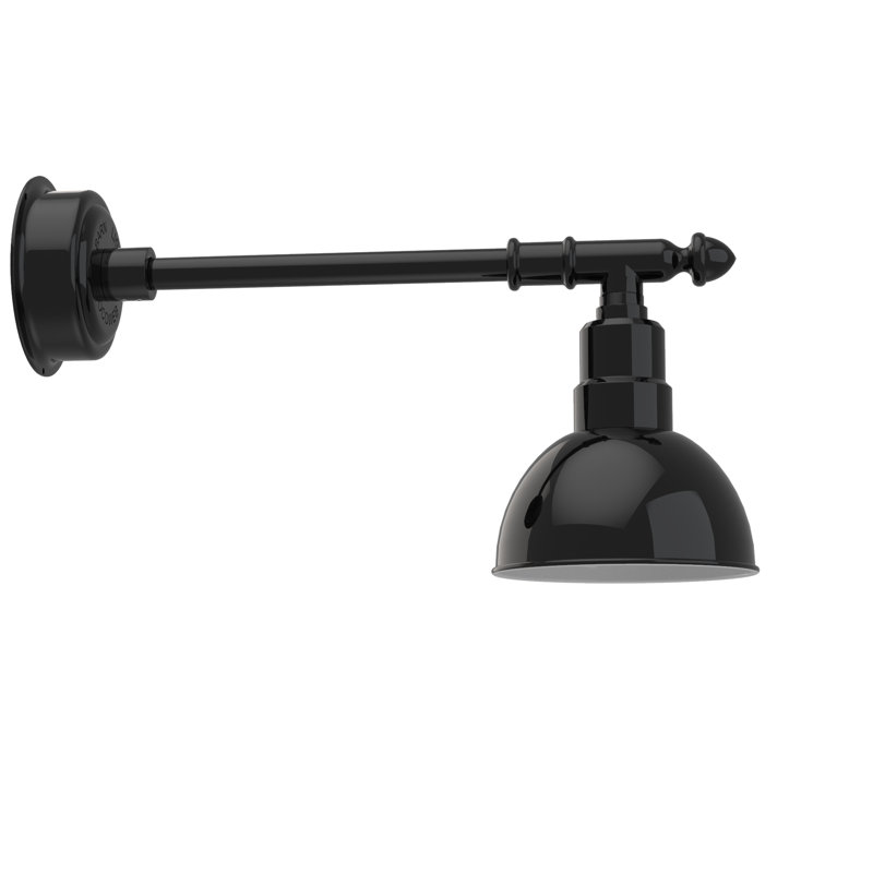 Luminaire de grange d’extérieur à del Antoinette, H 12 po x l 8 po x P 25 po, Noir