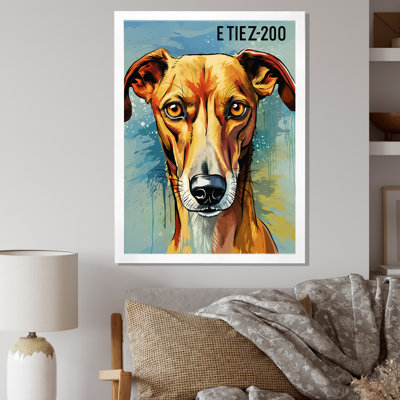 Illustration rétro d'un chien courtois I - impression