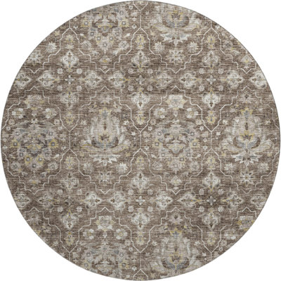 Premium Machine Washable Alliah AMF94 Brown Rug