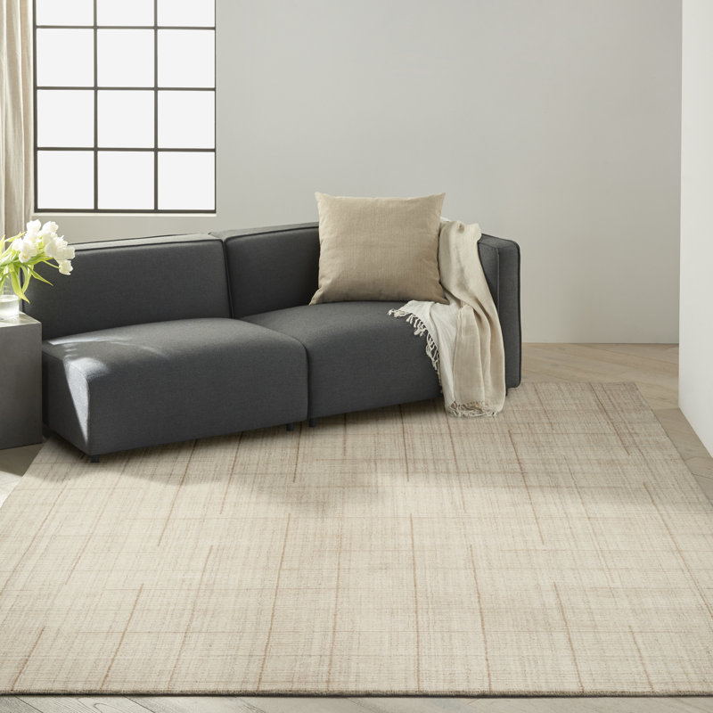 Calvin Klein CK041 Architectura 8'6" x 11'6" Natural Farmhouse Indoor Rug, Natural , Rectangle 8'6" x 11'6"