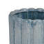 Pot à fleurs festonné, forme cylindrique, céramique bleue moucheté 11 pouces