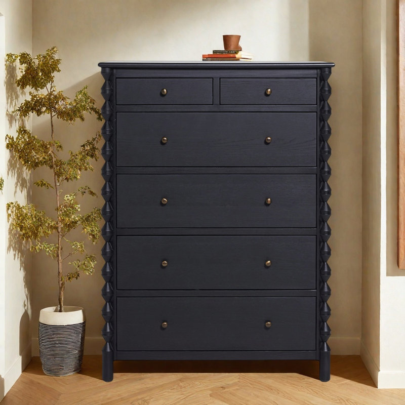 Retro Simple Black Wood Accent Chests