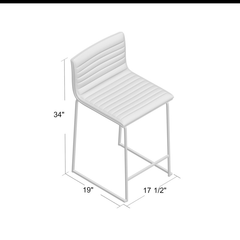 Tabouret de comptoir de 26 po Elston, Blanc