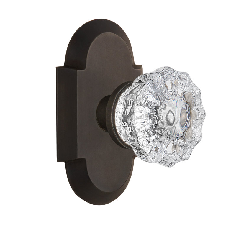 Cottage Plate with Crystal Door Knob, Oil-Rubbed Bronze