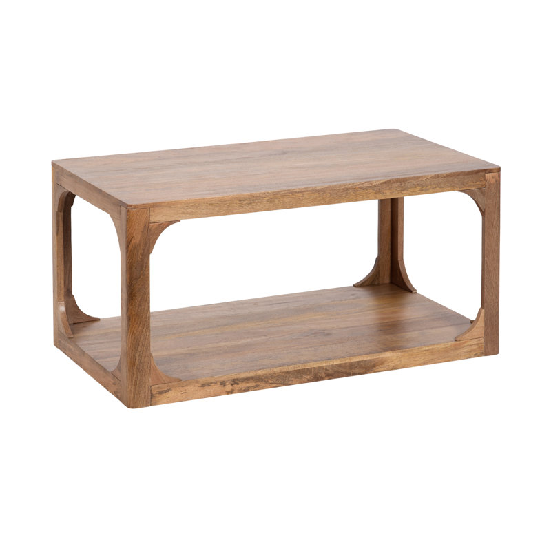 Dahl Solid Mango Wood Coffee Table with Negative Space for Living Room Table Decor