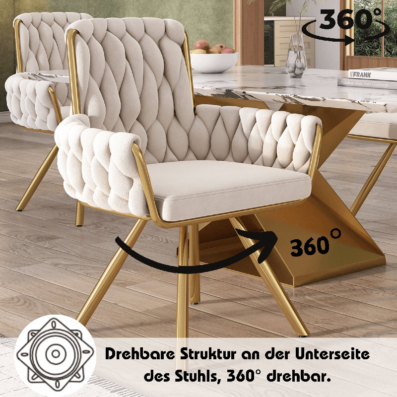 Velvet Upholstered Armchair in Beige