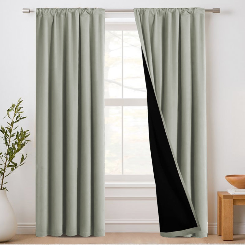 100% Blackout Curtains for Bedroom Short Curtains Half Window Curtains for Kitchen, Privacy Energy Saving Curtain Tiers for Bathroom Shades,Set of 2