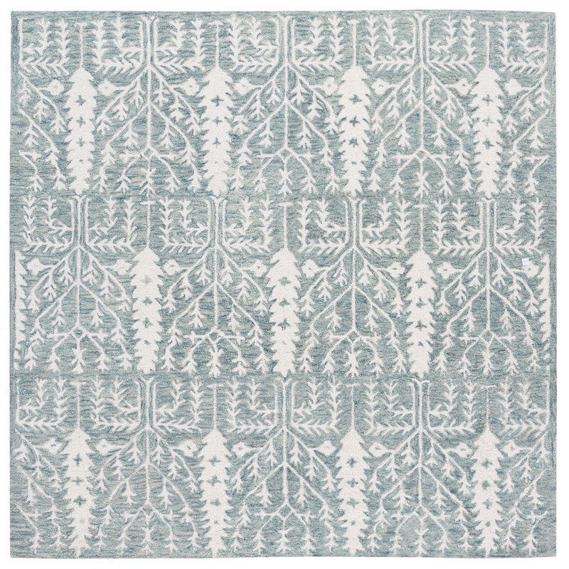 Hand-Tufted Wool and Cotton Area Rug, Square 6'