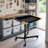 Portable Rolling Work Table - Adjustable Height (34-48”), Tool Tray With Rubber Padding, 125Lbs Load, 3” Lockable Casters, Workshop & DIY