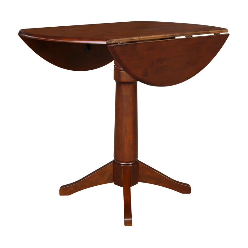 Extendable Round Solid Wood Dining Table, Espresso