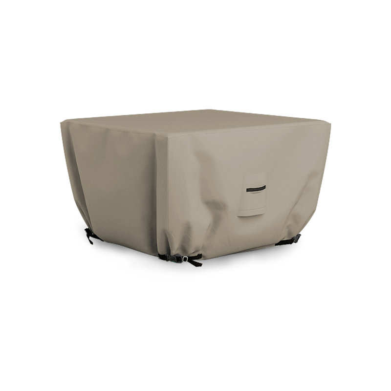 AEGEAN Square Fire Pit Cover, 1000D Heavy Duty Waterproof LAUREAN Patio Fire Pit Table Cover, UV & Tear-Resistant Bell Gas Fireplace Cover with Air Vents and Drawstrings