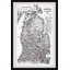 Vintage Michigan Map II - impression encadrée-1361986601