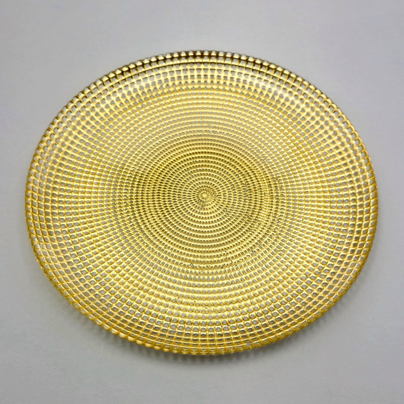 Ensemble de 6 assiettes à dîner en verre doré Pyle, Or