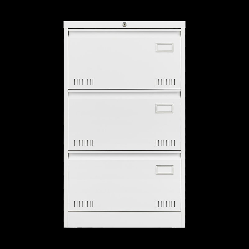 Filing Cabinet, Metal File Cabinet With Three Drawers For Office, Black