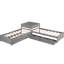 L-shaped Twin Platform Bed With Trundle, Drawers & Desk - Space Efficient Design Drawers, Trundle And Practical Functional-2105797027