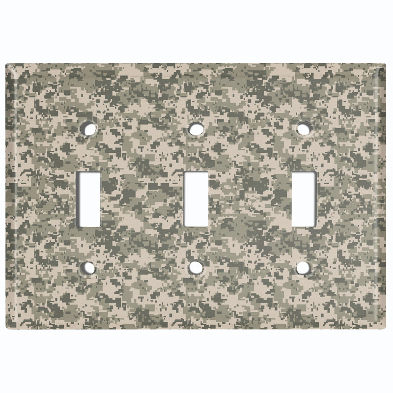 Patterned 3 - Gang Toggle Light Switch Standard Wall Plate