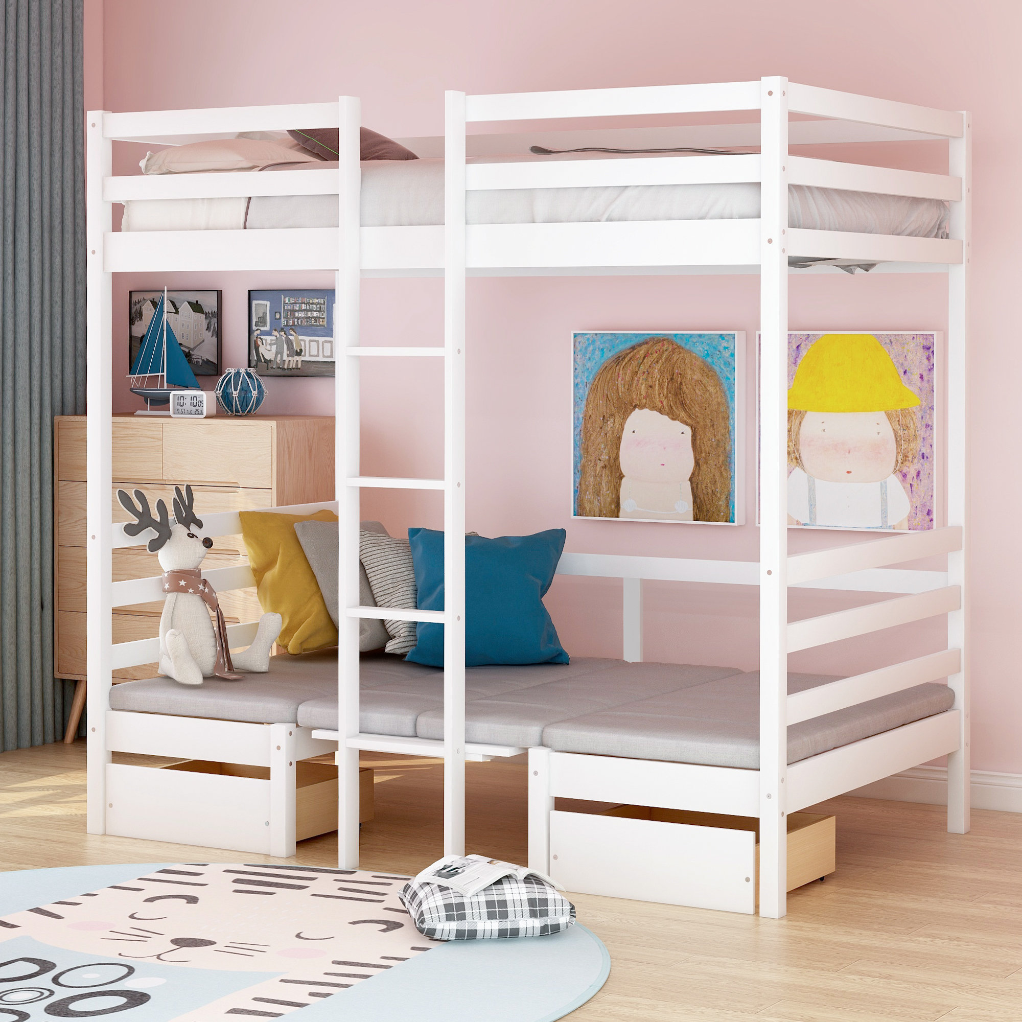 Red best sale bunk beds