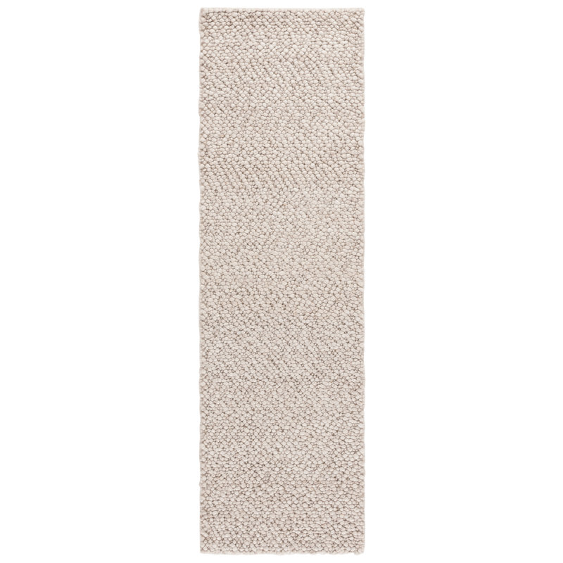 Natura Hand Woven Wool/Viscose/Cotton Rug in Beige, Runner 2'3" x 8'