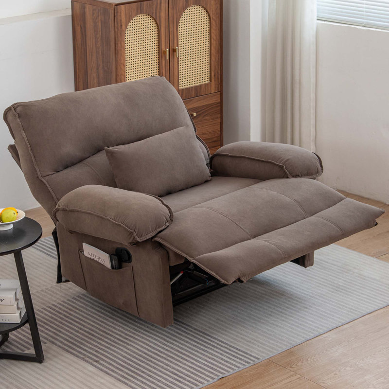 Fauteuil inclinable manuel surdimensionné pour le salon, Brun