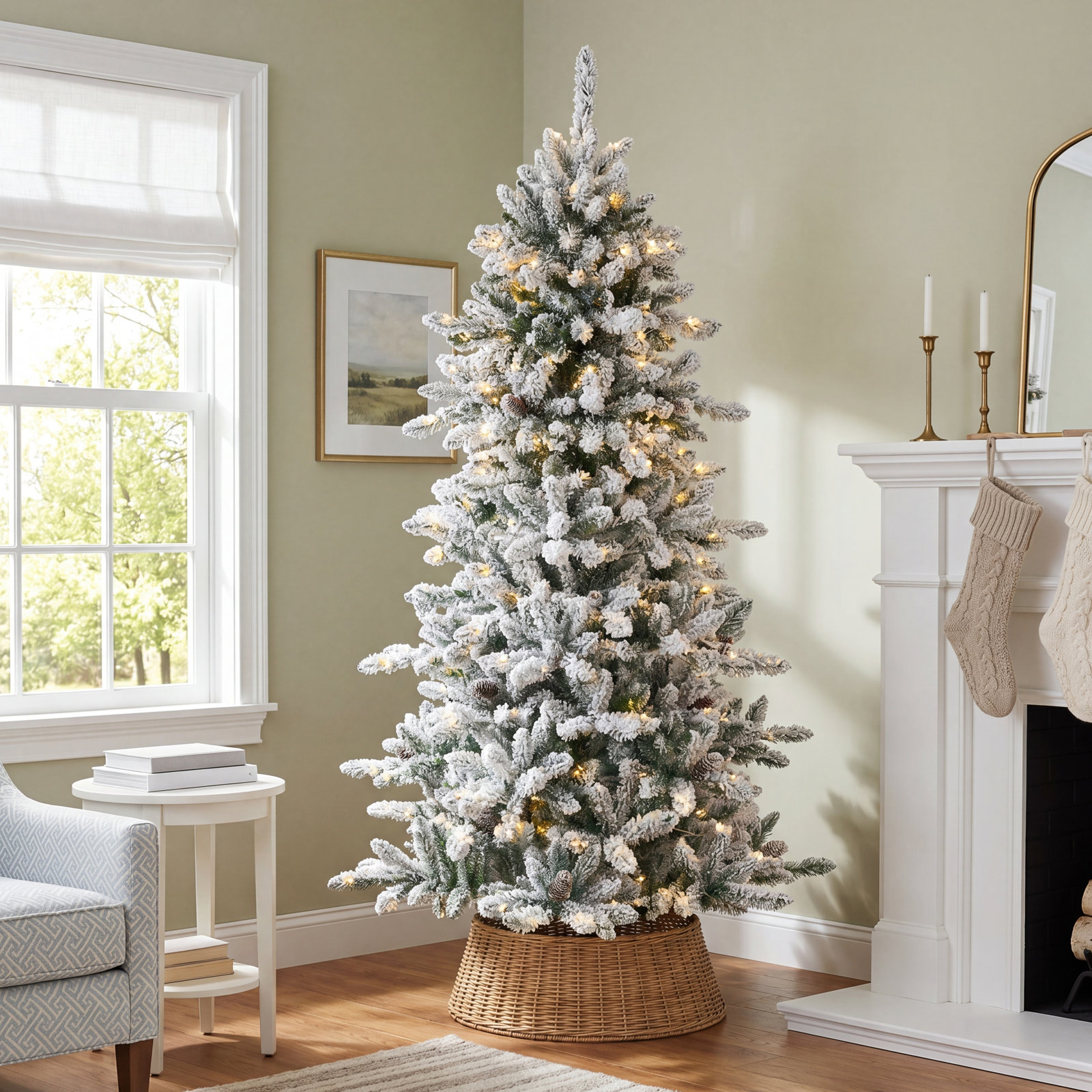 Lighted Artificial Christmas Tree, 6' H