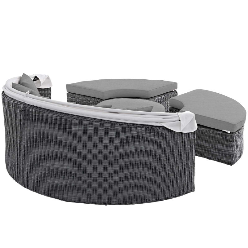 Lit de jour Sunbrella Modway, Velours gris performance